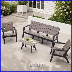 4 PCS Patio Furniture Set Outdoor Conversation Set All Weather Resistant Porch