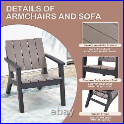 4 PCS Patio Furniture Set Outdoor Conversation Set All Weather Resistant Porch