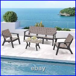 4 PCS Patio Furniture Set Outdoor Conversation Set All Weather Resistant Porch