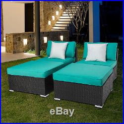 4 PC PE Rattan Wicker Sofa Set Sectional Ottoman Couch Patio Outdoor Furniture