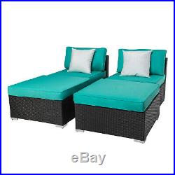 4 PC PE Rattan Wicker Sofa Set Sectional Ottoman Couch Patio Outdoor Furniture