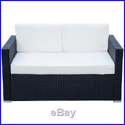 4 PC Rattan Wicker Sofa Set Patio Garden Cushioned Sectional Outdoor Furniture