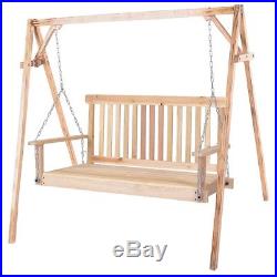 4' Patio Lawn Yard Fir Wood Swing Hanging Seat Relax Chairs Porch Swing Hammock