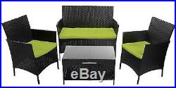 4 Pcs Outdoor PE Rattan Wicker Sofa Chairs Set Table Patio Garden Furniture NEW