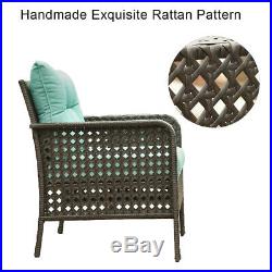 4 Pcs Outdoor Patio Sofa Furniture Set Rattan Wicker Cushion Outdoor Garden US