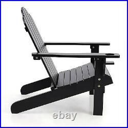 4 Piece Adirondack Chair Wood Outdoor Lounge Armchair Folding Patio Furniture