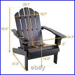 4 Piece Adirondack Chair Wood Outdoor Lounge Armchair Folding Patio Furniture