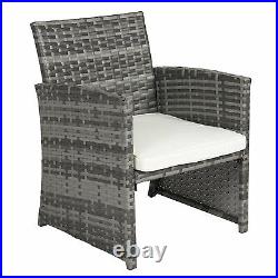 4 Piece Outdoor Cushioned Wicker Seat Mix Gray Patio Sofa Furniture Set
