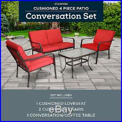4-Piece Patio Furniture Set Table Chairs Sofa Outdoor Seating Conversation Sets