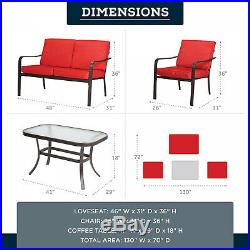 4-Piece Patio Furniture Set Table Chairs Sofa Outdoor Seating Conversation Sets