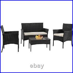 4-Piece Patio Furniture Set, Wicker Patio Conversation Furniture