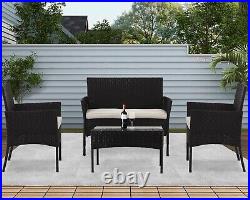 4-Piece Patio Furniture Set, Wicker Patio Conversation Furniture