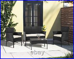 4-Piece Patio Furniture Set, Wicker Patio Conversation Furniture