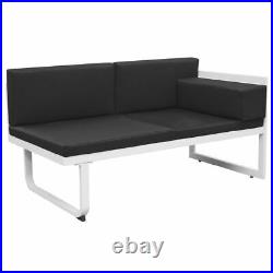 4 Piece Patio Lounge Set with Cushions Aluminum Black