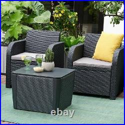 4 Piece Rattan Garden Set Furniture Chairs Sofa Coffee Table Patio Conservatory