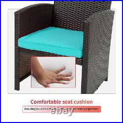 4-Piece Wicker Outdoor Patio Indoor Conversation Set with Cushions