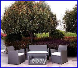 4 Pieces Outdoor Patio Furniture Sets Conversation Sets Rattan Sectional Sofa