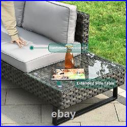 4-Pieces Patio Furniture Sets Outdoor Sectional Sofa Rattan Wicker Sofa with Table