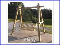 4' Porch Swing Treated Pine Wood Rolled Front Deck Patio Yard Furniture Handmade