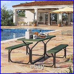 4 Seat Outdoor Resin Picnic Table Chair Bench Set Camping for Garden Yard 4.5FT