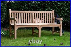 4 Seater Teak Wooden Garden Bench Outdoor Patio Seat Chair Park Wood Furniture