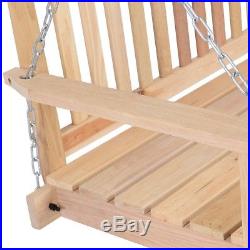 4' Wooden Home Garden Outdoor Casual Hanging Seat Chains Porch Swing Chair US