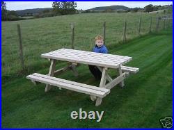 4ft Picnic Bench Heavy Duty Wooden Garden Table