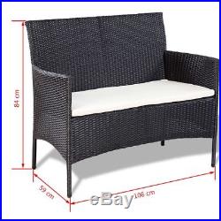 4pc Outdoor Patio Garden Furniture Set Wicker Rattan Cushioned Sofa Table Lounge