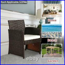 4pc Patio Furniture Set PE Wicker Cushioned Outdoor Rattan Sofa Deck Lawn Garden
