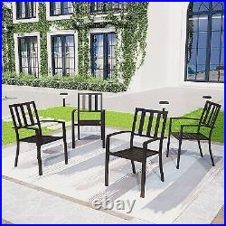 4pc Patio Stackable Metal Dining Chairs Captiva Designs