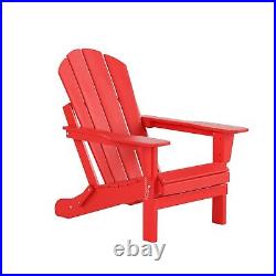 4pcs Folding Adirondack Chairs Patio Outdoor Poly Lumber HDPE Weather Resistant