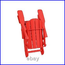 4pcs Folding Adirondack Chairs Patio Outdoor Poly Lumber HDPE Weather Resistant