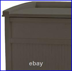 50 Gallon Outdoor Storage Bench Patio Box Garden Deck Yard Pool Furniture Brown