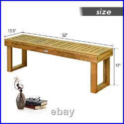52 Outdoor Acacia Wood Dining Bench Weather Resistant Bench with Slatted Seat