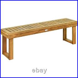 52 Outdoor Acacia Wood Dining Bench Weather Resistant Bench with Slatted Seat