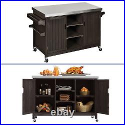 59 Outdoor Storage Cabinet Wood Patio Bar Tables Movables Grill Cart Food Prep