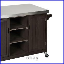 59 Outdoor Storage Cabinet Wood Patio Bar Tables Movables Grill Cart Food Prep