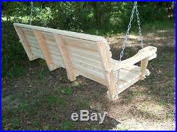 5Ft Cypress Roll Back Porch Swing With Swing Mate Comfort Springs & Cup Holder Arm