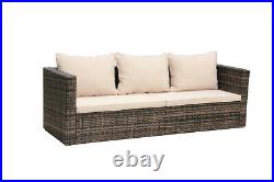 5PCS Outdoor Furniture Sofa Set Rattan Patio Wicker Rattan WithStorage Box Table