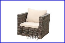 5PCS Outdoor Furniture Sofa Set Rattan Patio Wicker Rattan WithStorage Box Table