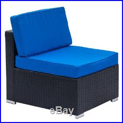 5PCS Outdoor Patio PE Rattan Wicker Sofa Set Sectional Furniture Black