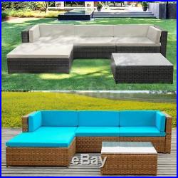 5PCS Patio Sofa Furniture Garden Outdoor Rattan Poolside Yard Sectional Set L0A0