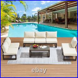 5PC Aluminum Metal Patio Conversation Set For Balcony