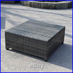 5PC Patio Rattan Wicker Sofa Set Cushioned Furniture Garden Steel Gradient Gray