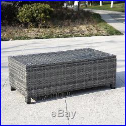 5PC Patio Rattan Wicker Sofa Set Cushioned Furniture Garden Steel Gradient Gray