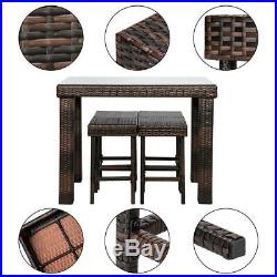 5PC Rattan Patio Furniture Set Wicker Table & Chair Sets PE Garden Yard Outdoor