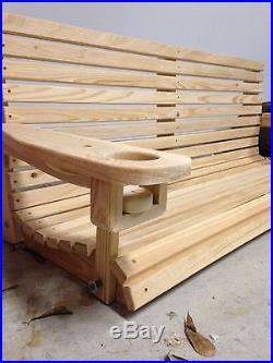 5' Cypress Porch Swing Wood Wooden Outdoor Furniture