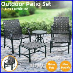 5 PCS Outdoor Patio Furniture Dining Chairs Set Side Table Sofa Fast Shipping US