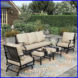 5 PCS Patio Furniture Set Outdoor Conversation Set with2 Metal Chairs for Backyard