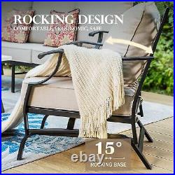 5 PCS Patio Furniture Set Outdoor Conversation Set with2 Metal Chairs for Backyard